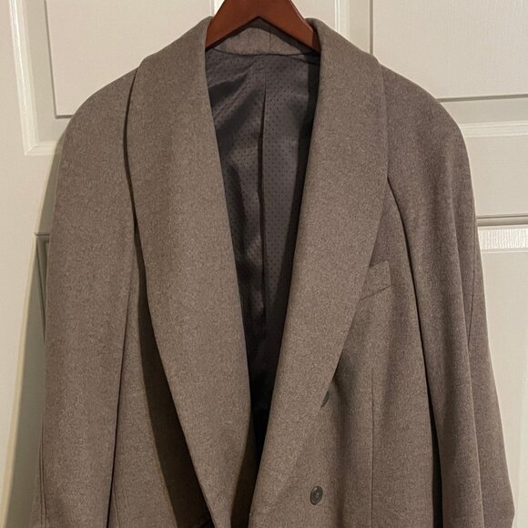 Bespoke Cashmere Double Breasted Overcoat/ Balmacaan - Ian Mcshane American Gods - Picture 3 of 13